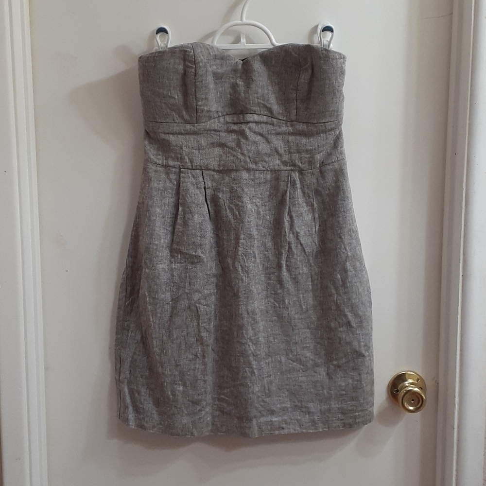 Sweetheart by Have Sweatheart Babydoll Preppy Smocked Strapless Tweed Look Dress